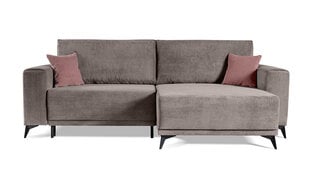 Угловой диван VALENCIA - L-образный мягкий уголок, кушетка, гостиная зона, универсальный в вельвете (цвет: светло-коричневый оттоманка: UNI) цена и информация | Угловые диваны | pigu.lt