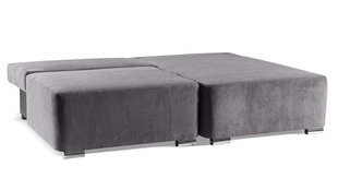 Угловой диван VENEZIA - L-образный мягкий уголок, кушетка, гостиная зона, универсальный в вельвете (цвет: светло-серый оттоманка: UNI) цена и информация | Угловые диваны | pigu.lt