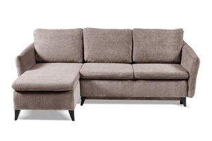 Угловой диван ARES - L-образный мягкий уголок, кушетка, гостиная зона, универсальный в вельвете (цвет: светло-коричневый оттоманка: UNI) цена и информация | Угловые диваны | pigu.lt
