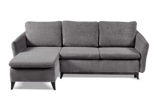 Угловой диван ARES - L-образный мягкий уголок, кушетка, гостиная, универсальный в вельвете (цвет: серый оттоманка: UNI) цена и информация | Угловые диваны | pigu.lt
