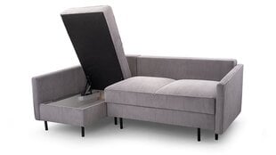 Угловой диван MIUMIU - компактный мягкий уголок из вельвета со спальной функцией и основанием для кровати 220x137 (цвет: светло-серый, оттоманка: справа) цена и информация | Угловые диваны | pigu.lt