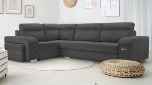 Угловой диван SOFTI - многофункциональный мягкий уголок из вельвета 305x205 (цвет: светло-серый, оттоманка: правая) цена и информация | Угловые диваны | pigu.lt