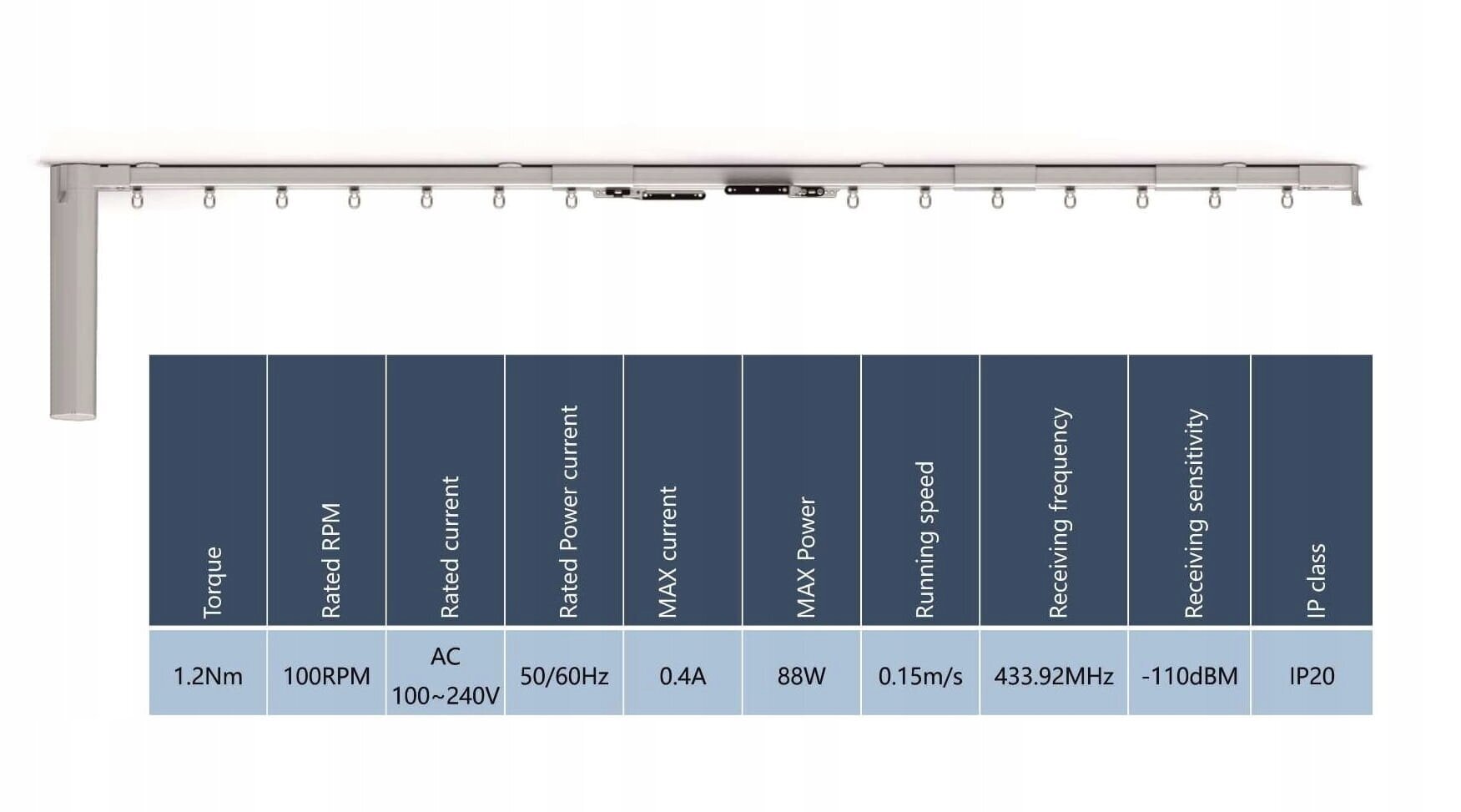 Tuya wifi elektrinė užuolaidų lazda - sukomplektuota цена и информация | Užuolaidos | pigu.lt