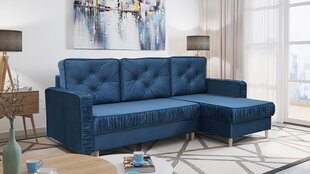 Kampinė sofa Malaga, mėlyna kaina ir informacija | Minkšti kampai | pigu.lt