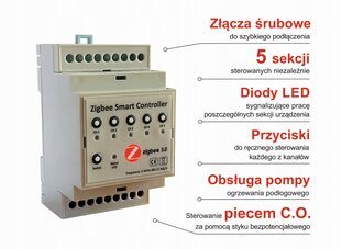 Zigbee grindinio šildymo valdiklis - 5 zonos kaina ir informacija | Grindų ir veidrodžių šildymo kilimėliai | pigu.lt