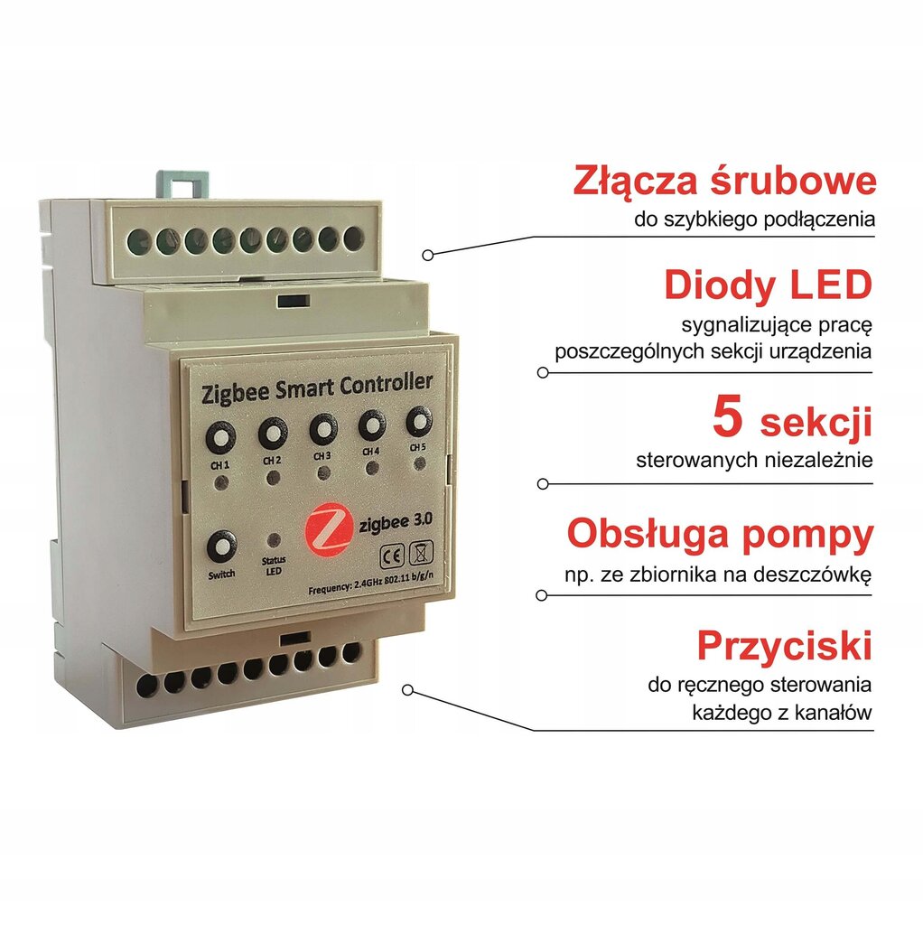 Zigbee drėkinimo valdiklis 5 sekcijos 24VAC kaina ir informacija | Valdikliai | pigu.lt