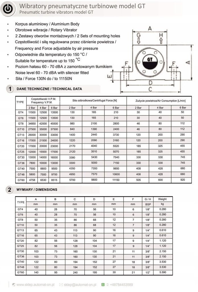 Pneumatinis turbininis vibratorius GT25, 1 vnt. kaina ir informacija | Mechaniniai įrankiai | pigu.lt