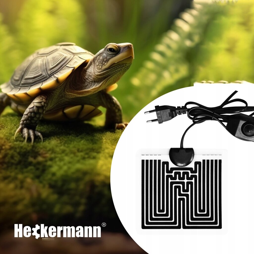 Reguliuojamas teriumo šildymo kilimėlis Heckermann, 5W, 15x14cm цена и информация | Prekės egzotiniams gyvūnams  | pigu.lt