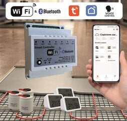 Grindų šildymo valdiklis Smart Track Tunya Wifi, 3 kontūrai kaina ir informacija | Grindų ir veidrodžių šildymo kilimėliai | pigu.lt