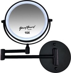 Двустороннее косметическое зеркало из черного матового металла со светодиодной подсветкой Gerard Brinard, 33x21x14 см цена и информация | Косметички, косметические зеркала | pigu.lt
