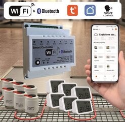 Grindų šildymo valdiklis Smart Track Tunya Wifi, 6 grandinės kaina ir informacija | Grindų ir veidrodžių šildymo kilimėliai | pigu.lt