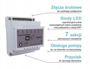 WiFi drėkinimo valdiklis 7 sekcijų 24VAC su maitinimo šaltiniu цена и информация | Контроллеры | pigu.lt