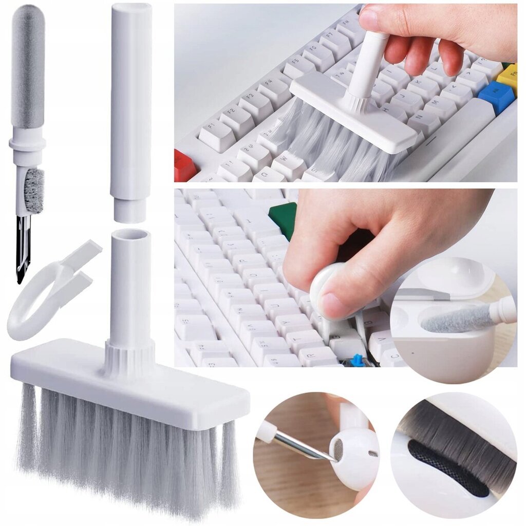 Kompiuterio klaviatūros valymo šepetėlis, baltas kaina ir informacija | Valymo reikmenys ir priedai | pigu.lt