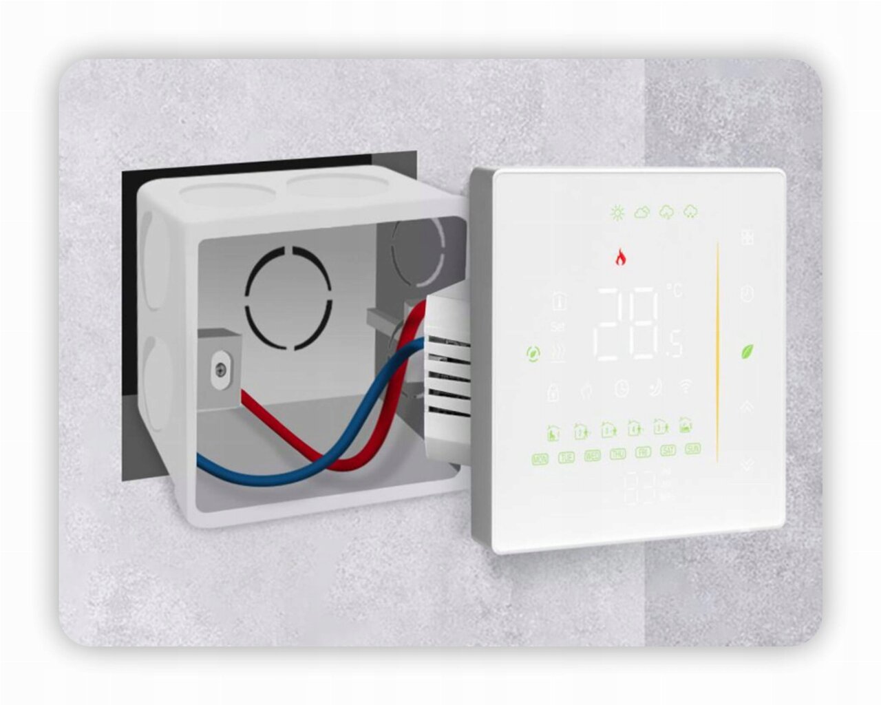 Tuya 16A WiFi termostatas - elektrinis šildymas kaina ir informacija | Šildytuvai | pigu.lt