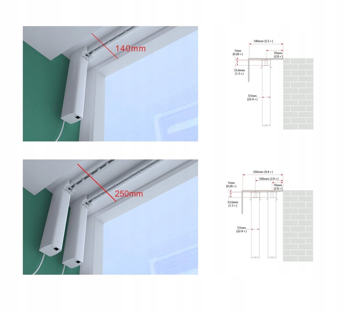 Elektrinis užuolaidų laikiklis 420 cm kaina ir informacija | Užuolaidos | pigu.lt