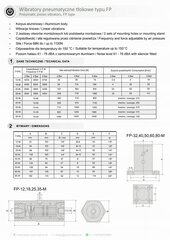 Pneumatinis stūmoklinis vibratorius FP-50-M, 1 vnt. цена и информация | Механические инструменты | pigu.lt