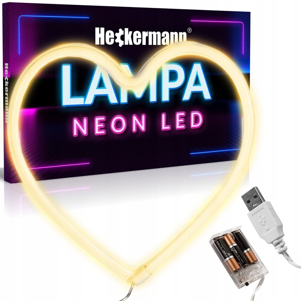 Heckermann šviečianti dekoracija Neon LED, 1 vnt. kaina ir informacija | Interjero detalės | pigu.lt