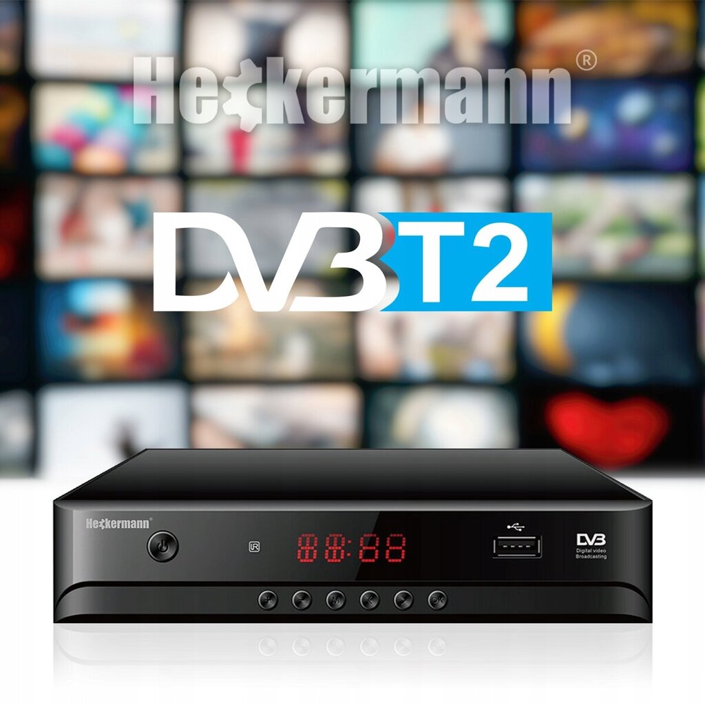 Heckermann Tuner DVBT2 HEVC kaina ir informacija | TV imtuvai | pigu.lt