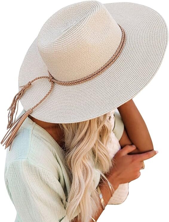 Moteriška šiaudinė kepurė Manbeiya, smėlio spalvos kaina ir informacija | Kepurės moterims | pigu.lt