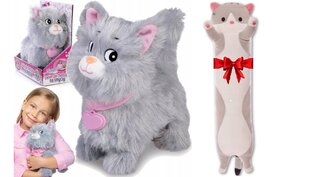 Interaktyvus kačiukas Natalia ir dovana pagalvė Katė, 50 cm kaina ir informacija | Žaislai mergaitėms | pigu.lt