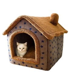 Naminio gyvūno namas, 36x44x39cm, rudas kaina ir informacija | Guoliai, pagalvėlės | pigu.lt