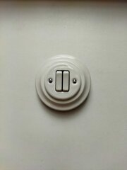 Olde Worlde Button Switch 2 Gang K1-R220Q sieninis jungiklis Balta , kaina ir informacija | Elektros jungikliai, rozetės | pigu.lt