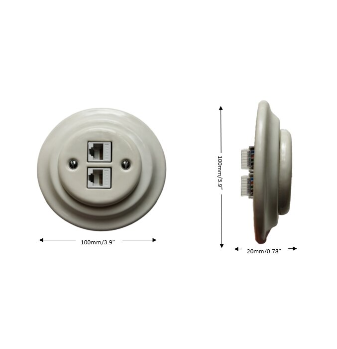 Olde Worlde Network Socket 2×RJ45 K1-2CAT.5E A interneto lizdai Balta , kaina ir informacija | Elektros jungikliai, rozetės | pigu.lt