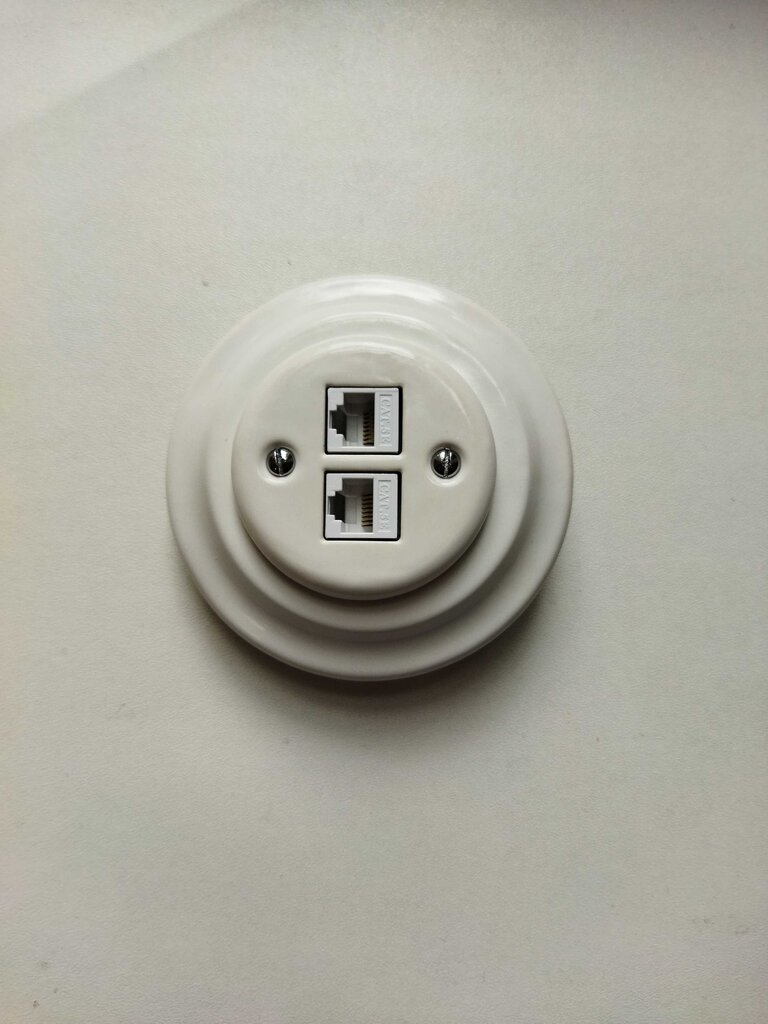 Olde Worlde Network Socket 2×RJ45 K1-2CAT.5E A interneto lizdai Balta , kaina ir informacija | Elektros jungikliai, rozetės | pigu.lt