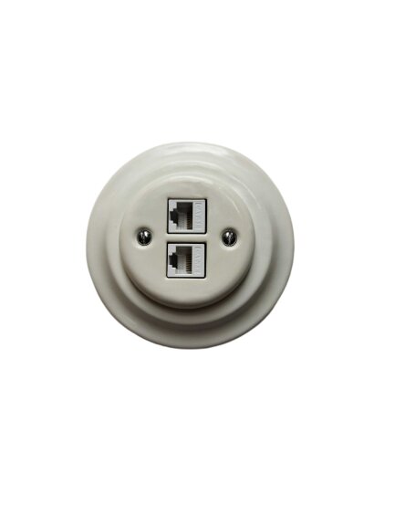 Olde Worlde Network Socket 2×RJ45 K1-2CAT.5E A interneto lizdai Balta , kaina ir informacija | Elektros jungikliai, rozetės | pigu.lt