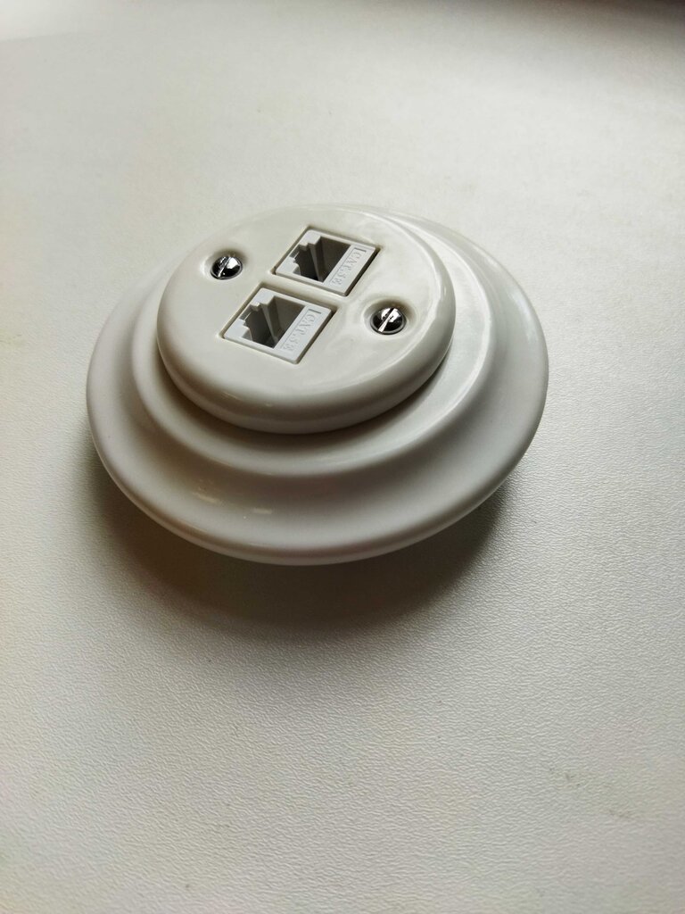 Olde Worlde Network Socket 2×RJ45 K1-2CAT.5E A interneto lizdai Balta , kaina ir informacija | Elektros jungikliai, rozetės | pigu.lt