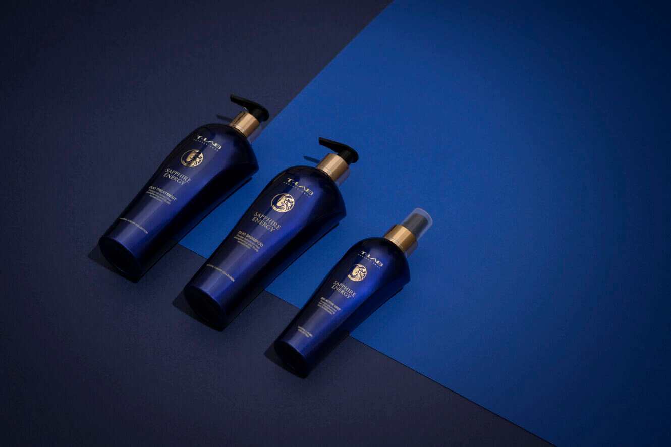 Stiprinamasis plaukų priežiūros rinkinys T-LAB Professional Sapphire Energy Duo, moterims, šampūnas 300 ml + kondicionierius - kaukė 300 ml kaina ir informacija | Priemonės plaukų stiprinimui | pigu.lt