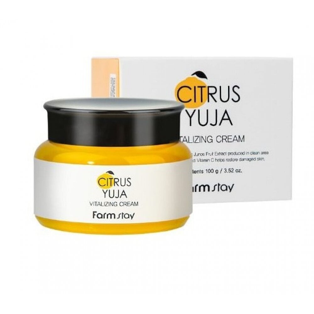 Veido kremas su yuzu ekstraktu FarmStay Citrus Yuja Vitalizing Cream, 100 ml kaina ir informacija | Veido kremai | pigu.lt