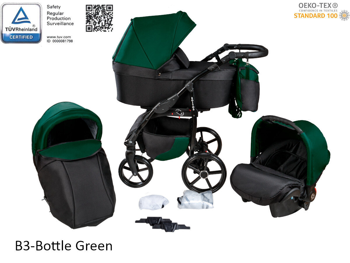 Universalus vežimėlis Boston Travel System 3in1, Green kaina ir informacija | Vežimėliai | pigu.lt