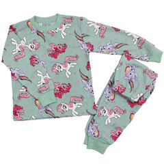 Пижама для девочек Единорог, зелёная цена и информация | Пижамы, халаты для девочек | pigu.lt
