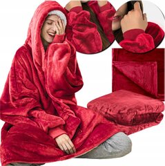 Женский клетчатый свитер с капюшоном 2в1, красный цена и информация | Свитера женские | pigu.lt
