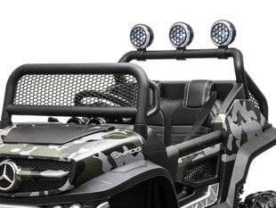 Vienvietis vaikiškas elektromobilis Mercedes Unimog, 12v, juodas kaina ir informacija | Elektromobiliai vaikams | pigu.lt