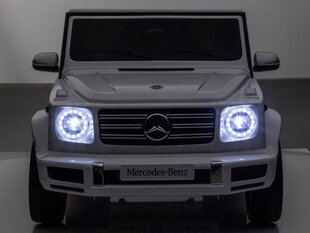 Vienvietis vaikiškas elektromobilis Mercedes-Benz G500, baltas kaina ir informacija | Elektromobiliai vaikams | pigu.lt