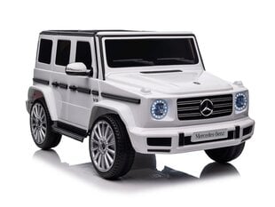 Vienvietis vaikiškas elektromobilis Mercedes-Benz G500, baltas kaina ir informacija | Elektromobiliai vaikams | pigu.lt