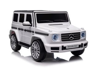 Детский электромобиль Mercedes-Benz G500 с музыкальным модулем, одноместный, белый цена и информация | Электромобили для детей | pigu.lt