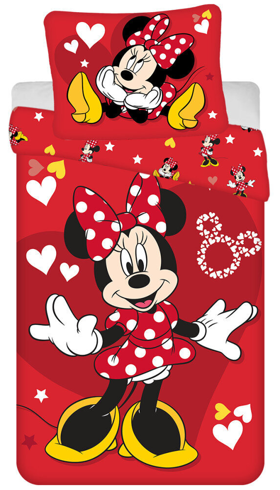 Vaikiškas patalynės komplektas Disney Minnie Love & Stars, 140×200, 2 dalių kaina ir informacija | Patalynė kūdikiams, vaikams | pigu.lt