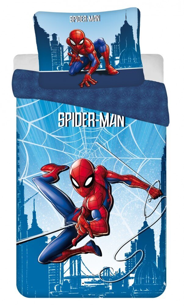 Vaikiškas patalynės komplektas Spiderman Blue, 140×200, 2 dalių цена и информация | Patalynė kūdikiams, vaikams | pigu.lt