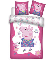 Vaikiškas patalynės komplektas Peppa Pig Flowers, 100×135, 3 dalių kaina ir informacija | Patalynė kūdikiams, vaikams | pigu.lt