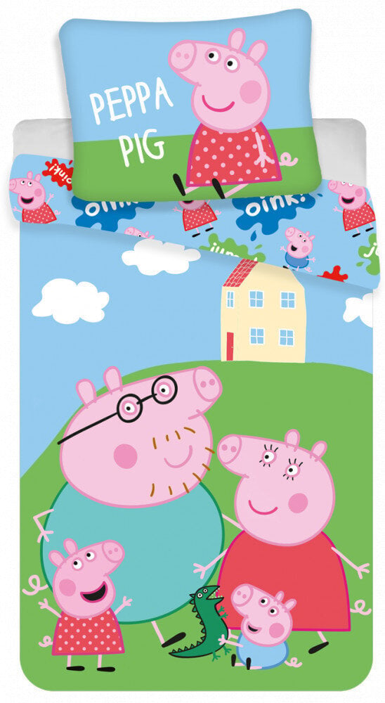 Vaikiškas patalynės komplektas Peppa Pig House, 100×135,3 dalių kaina ir informacija | Patalynė kūdikiams, vaikams | pigu.lt