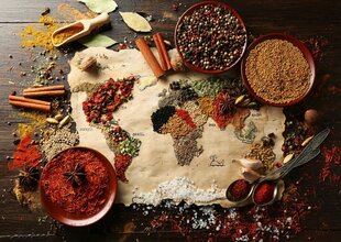 Dėlionė World map in Spices, 1000 d. kaina ir informacija | Dėlionės (puzzle) | pigu.lt