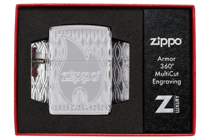 Žiebtuvėlis Zippo 48838 Armor® Zippo Flame Design kaina ir informacija | Žiebtuvėliai ir priedai | pigu.lt