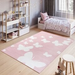 Vaikiškas kilimas Butterfly pink, 120x170cm kaina ir informacija | Kilimai | pigu.lt