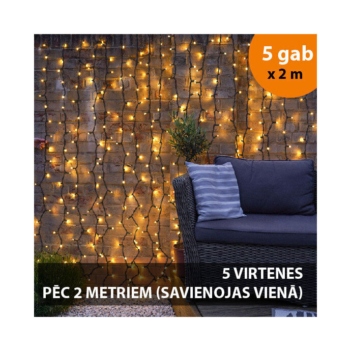 Kalėdinė girlianda, Lempučių užuolaida, 1000 LED, 10x2 m kaina ir informacija | Girliandos | pigu.lt