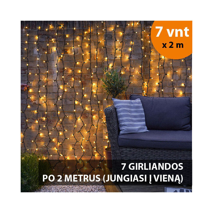 Kalėdinė girlianda, 200 LED, 14x2 m цена и информация | Girliandos | pigu.lt