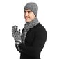 Žiemos rinkinys (pirštinės, šalikas, kepurė) M1211072-1, pilka / juoda kaina ir informacija | Vyriški šalikai, kepurės, pirštinės | pigu.lt