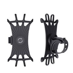 Swivel silicone bike holder - black цена и информация | Держатели для телефонов | pigu.lt